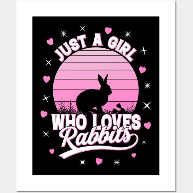 Just A Girl Who Loves Rabbits Wall Art by Nifty T Shirts